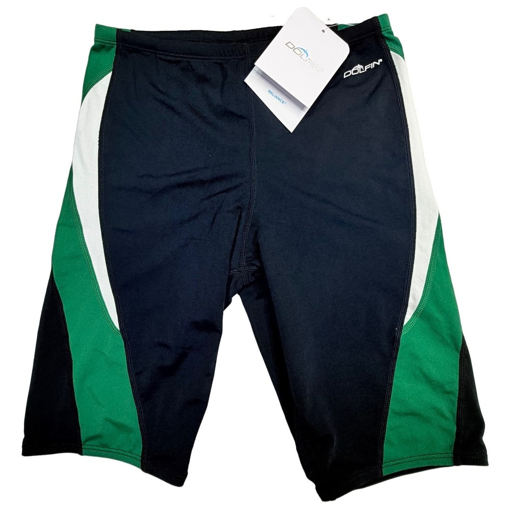 Dolfin Reliance Jammer Swimsuit Black Green‎ Size 30 NWT Competitive Swim